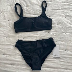 Brand NWT Girlfriend Collective Tahoe scoop bikini top & midrise lap bottoms M